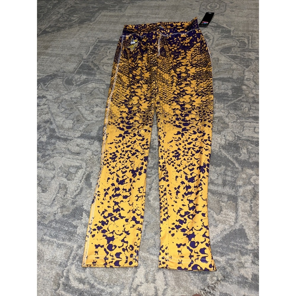 New  Majestic Fan NFL Minnesota Viking Zubaz Leggings Pants Sz Medium Women's‎